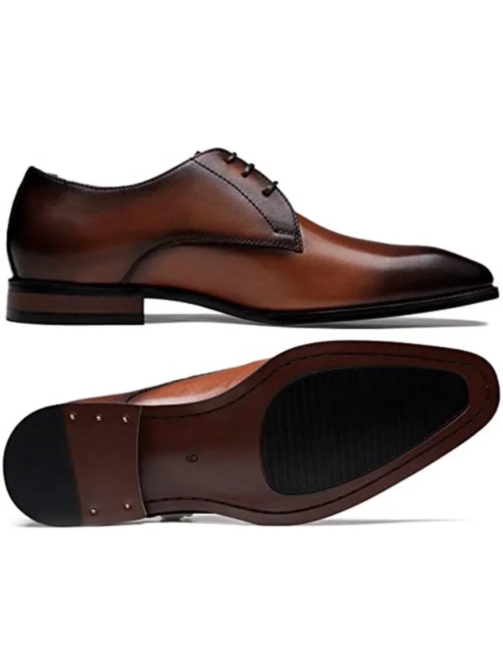 Men's Dress Shoes Leather Wingtip Formal Oxford Shoes Brogue Retro Derby Shoes